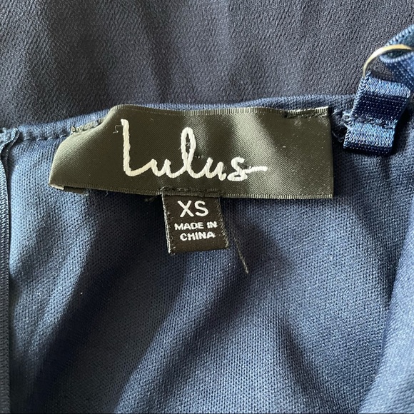 Lulu’s Navy Blue Sequin Halter Skater Mini Dress Size XS - Picture 3 of 14